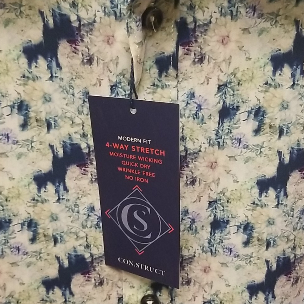 Construct Floral Abstract Design Button Down - Picture 5 of 5